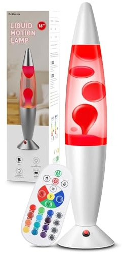 DoXtreme Lámpara de Movimiento Líquido LED de 16 con Mando, 17 Colores RGB | Lámpara De Movimiento Líquido, Apagado Automático De 8 H Y Mando De 15 M Para Dormitorio, Salón, Oficina Y Fiestas