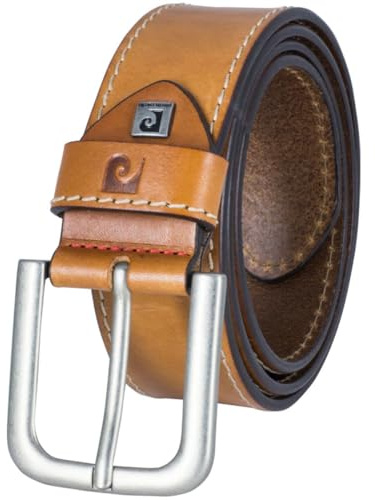 Pierre Cardin Gürtel Herren Vollledergürtel aus Vollrindleder, 40 mm breit, kürzbar, Gürtel, Ledergürtel, Jeans-Gürtel, cognac, Größe/Size:105, Farbe/Color:braun