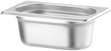 HENDI Contenitore Gastronorm GN 1/9, Budget Line, resistenza termica -40 °C a 250 °C, per forno e bagnomaria, 0,6L, 176x108x(H) 65mm, acciaio inox