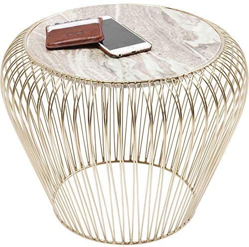 Kare Design Beistelltisch Beam, Grau/Brass, 35x43x43 cm (H/B/T)