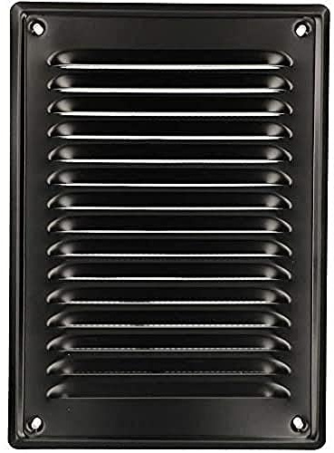 KOTARBAU Rejilla de Ventilación 230 x 165 mm Rejilla de Extracción de Escape Atornillable Lacada Chimenea Ventilación Mosquitera, Negra, Resistente a la Corrosión