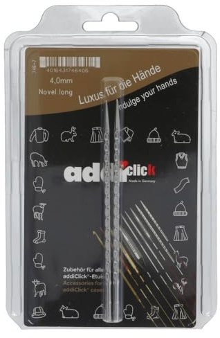 Addi AD7467000-04.00 Long Needle Case, Metall, Red/Blue/Silver, 4mm (UK 8 / US 6)