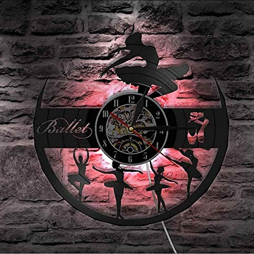 VinylWall orologio ballerina ragazza decorazione orologio da parete studio di danza stanza della ragazza murale orologio da ballo ragazza disco in vinile orologio da parete ballerino ballerino