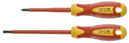 HÖGERT TECHNIK Juego de 2 destornilladores aislados Destornillador de estrella y destornillador plano 1000 V Destornillador manual, stal S2