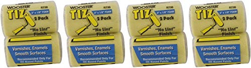 Wooster Brush R730-3 Tiz Foam Roller Cover, 1/8-Inch Nap, 2-Pack, 3-Inch-4 Pack