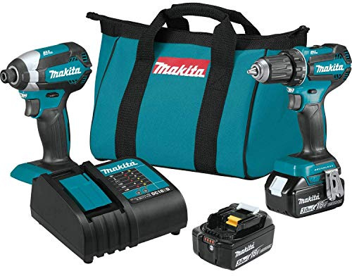 Makita XT281S-R 18V LXT Brushless Lithium-Ion 1/2 Cordless Drill/Impact Screwdriver Combo Kit (3Ah) (Renewed)