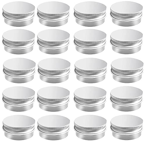 20 Pack 0.5 oz Aluminum Tin Jar with Screw Lid 15 ml Round Refillable Containers