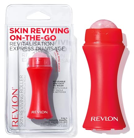 Revlon Skin Reviving Roller, Rullo Ravvivante per la Pelle in Quarzo Rosa, 3-in-1 Depura, Rinfresca e Rivitalizza Istantaneamente la Pelle