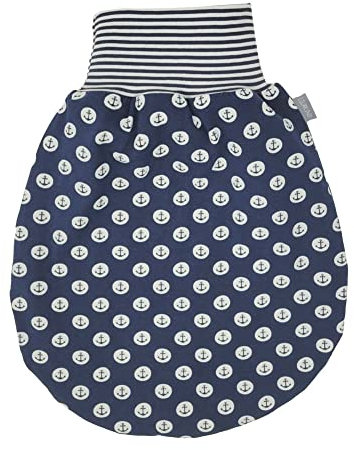 Lilakind“ Baby Kinder Winter Schlafsack Strampelsack Pucksack Gefüttert Jersey Anker Marine Gr. S - Made in Germany