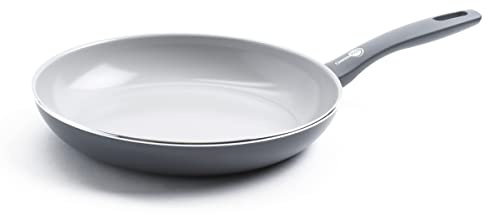 GreenPan Dover Healthy Ceramic Nonstick, 12 Frying Pan Skillet, PFAS-Free, Dishwasher Safe, Comfort Grip Handle, Grey