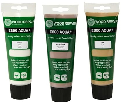 Woodrepair E800 Aqua+ spackel rökrik, 400 g rör