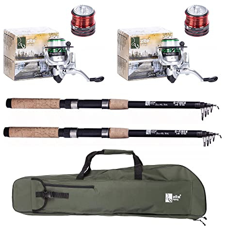 Zite Fishing Angelset Karpfen Aal Angeln / 2 Teleskop-Angel-Rute 270cm / 2