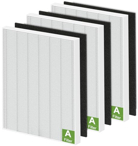 115115 HEPA Replacement Filters A for Winix PlasmaWave Air Puri-fier C535 5300 5300-2 6300 6300-2 P300 AM90 C909 9800, 3 True HEPA Size 21 Filter + 3 Activated Carbon Pre-Filters