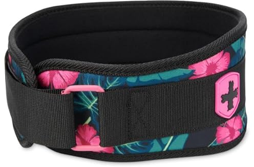 Harbinger Foam Core Weightlifting Belt – Konturiertes Design mit 9 Schaumstützen für Rücken- und Kernstabilität, Stahl-Rollenschnalle, weiche Innenauskleidung, Unisex, Unisex, Floral, Groß