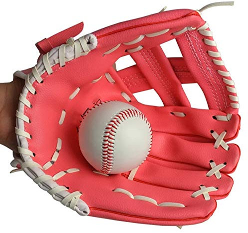 Samnuerly Baseball-Handschuh-Übungsausrüstung für die Linke Hand, Outdoor-Sport, Baseball-Handschuh, Softball, verstellbar und bequem (Farbe: Rot, Größe: 28 x 20 cm)