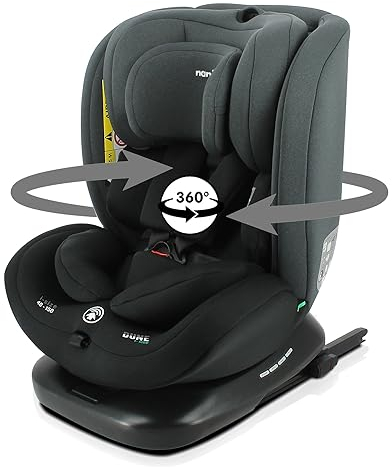 Nania - Seggiolino auto DUNE girevole a 360° - Taglia I 40-150 cm - Aggiornabile dalla nascita a circa 12 anni - Gruppo 0+/1/2/3 - Attacchi Isofix - Protezione laterale (Dune)