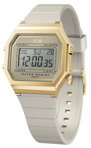 ICE-WATCH - Ice Digit Retro Wind - Montre Grise pour Femme avec Bracelet en Plastique - 022066 (Small)