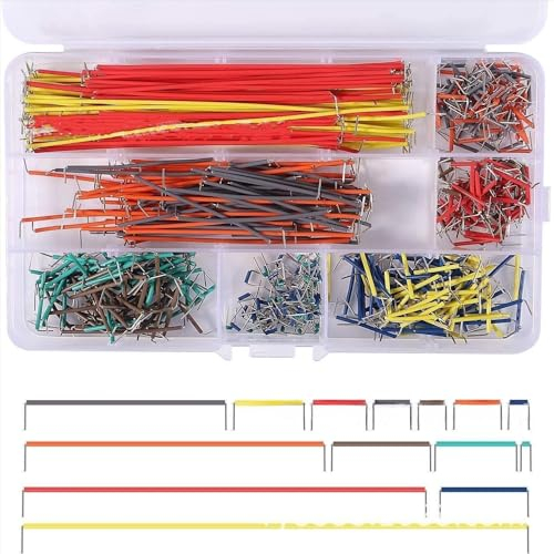 KSOPUERT 560 Stück 14 Werte PCB Steckbrett Überbrückungsdraht Sortiment Set, Kabelbaugruppe 2–125 mm mit Kunststoffbox