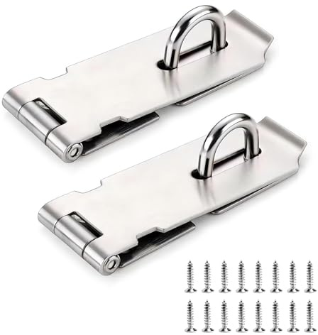 Zydiwo 2pcs Fermoir pour Cadenas en Acier Inoxydable Loquet de Cadenas Agrafe avec Vis Serrure de Porte pour Placard Portes Armoire Tiroir (3 Pouces)