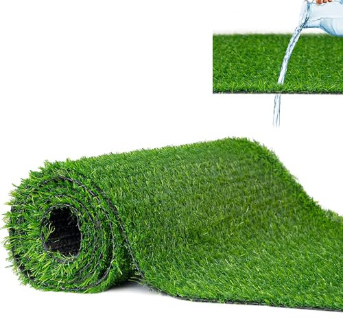 Mazovia Premium Kunstrasen 20 mm für Garten Balkon Terrasse Wintergärten - Outdoor - Wasserdurchlässig UV-beständig Einfach zu reinigen - 133 x 100 cm - Grün 20 MM