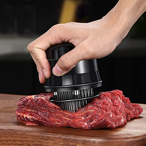 POVVFRTY Meat Tenderizer, Meat Tenderizer Tool with 56 Stainless Steel Needle Blades, No More Meat Mallet or Hammers, Kitchen Meat Tenderizer Machine Suitable for Tenderizing, BBQ and Marinade/1324