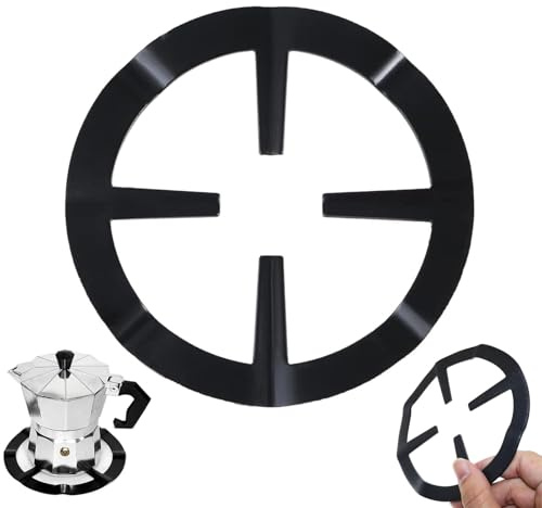 JYTDBCS Cast Iron Universal Mocha Pot Stand Reducer Ring Holder Base Trivet for Moka Expresso Coffee Heavy Duty Thick Metal Trivits Extender for Gas Hob Stoves