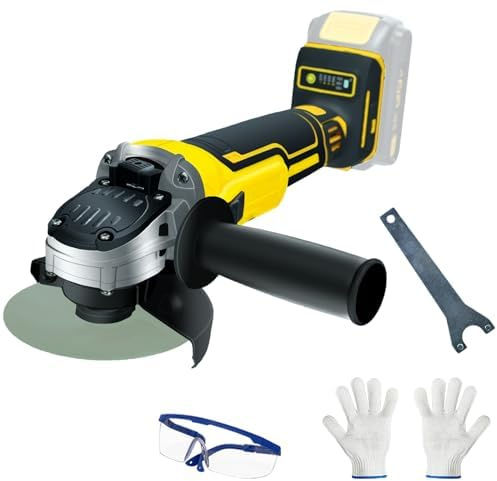 Amoladora angular inalámbrica para batería Dewalt de 20 V, amoladora sin escobillas de 125 mm, amoladora de metal de 4 velocidades para ruedas de 4.9 pulgadas, 6600 RPM para cortar, pulir y moler (sin