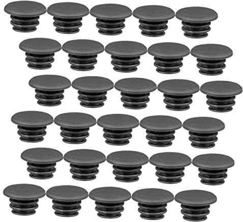 WESIEVYA Endstopfen für Fahrräder 30-teiliges Set 22 Mm Lenkerendkappen Schwarz Universell Passend für Rennräder und Mountainbikes