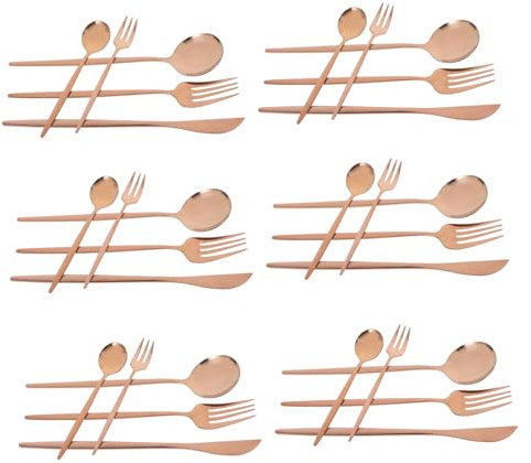 JECOMPRIS 30pezzi Posate Acciaio Inossidabile Finitura Rosa Oro Include Forchette e Cucchiai Utensili Eleganti Per e Occasioni Speciali