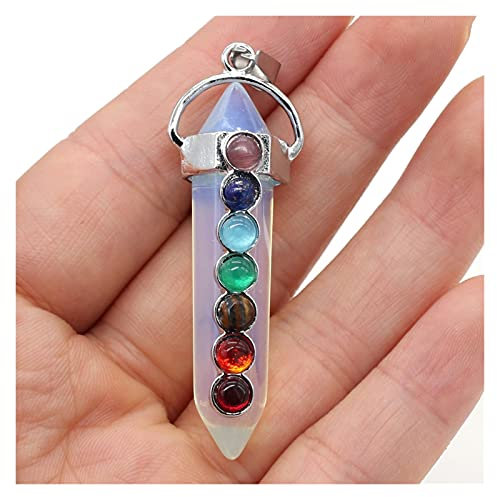 Jewelry Perlen aus Naturstein, 7 Chakra-Reiki-Heilkristall-Anhänger, Sechseck-Punkt-Charms, DIY-Halskette, Schmuckherstellung, Zubehör für die Schmuckherstellung (Farbe: Blau, Größe: Opal) Jewelry