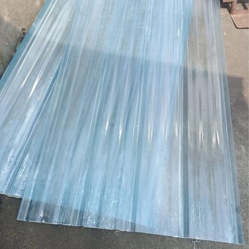 Hojas De Techo Corrugado,1mm Planchas Transparentes Tejados,Placa De Iluminación Natural De Fibra De Vidrio,FRP Con Resistencia A Los Rayos UV,Chapa Tejado O Pared (0.9×0.8m/35×31in,1pcs)
