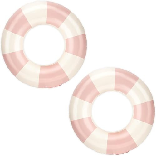 2 pcs Schwimmring, Luftmatratze Schwimmreifen Aufblasbar, Pool Aufblasbare Schwimmreifen für Kinder und Jugendliche Sommer-Schwimmen Party (Rosa-70)