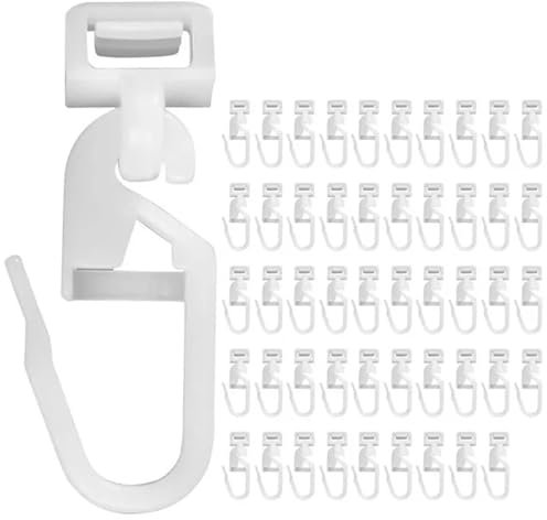 GAOHOU 50 ganchos de plástico para cortinas compatibles con Volvo Man IVECO DAF106 para camión trasero de camioneta de riel trasero color blanco