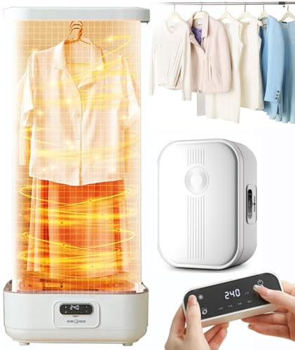 LYFDPN Ferro da Stiro a Vapore Verticale Wireless Automatico, asciugatrice elettrica da 900 W, 3 Livelli Regolabili, piroscafo Pieghevole per Indumenti appesi
