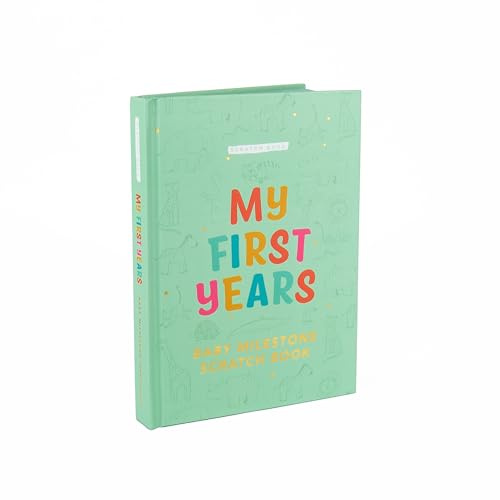 Gift Republic My First Years Baby Milestone - Libro de recuerdos para rascar con 100 hitos para rascar, regalo de baby shower para nuevos padres, captura los primeros momentos del bebé