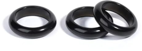 Hasdnker Ring Ringe Damen Bijouterie Herren Healing Crystal Band Rings for Men Natural Stone Quartz Red Agates Jaspers Dainty Finger Ring Women Minimalist Jewelry Boresize17Mm Obsidian