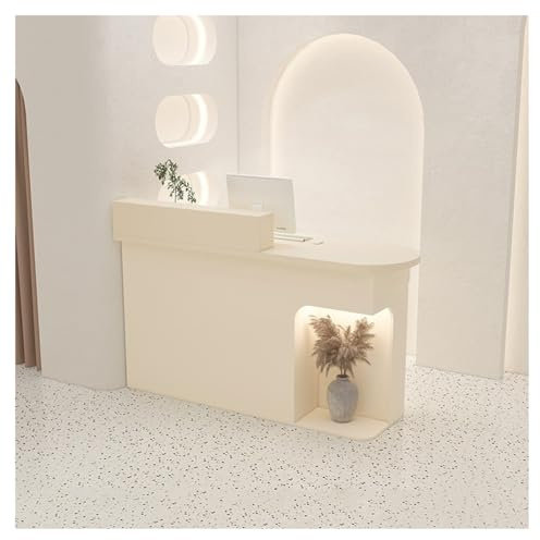 ZXCASDF Bureau D’Accueil,Comptoir Caisse Bureau De Réception Comptoir De Accueil avec Lumières Tiroir Verrouillable,Comptoir Caisse Salon de Coiffure，Comptoir De Bureau(A-4,120x50cm/47.2x19.6in)
