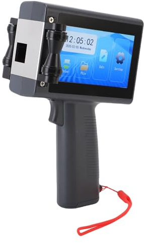 Impresora de Inyección de Tinta Portátil, Pistola de Impresora Portátil Portátil con Pantalla Táctil de 4.3 Pulgadas, Altura de Impresión de 0.078 a 0.5 (Enchufe de la UE)