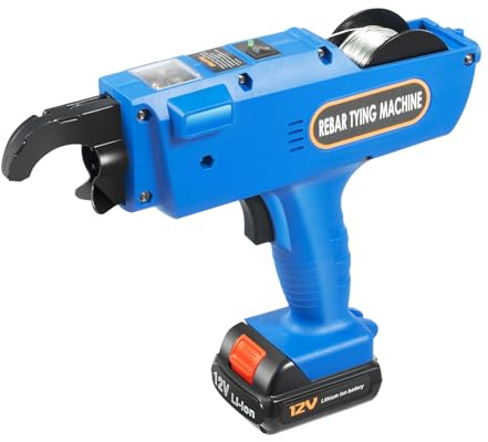 Professionelle Stahlbindemaschine – 1500 Knoten pro Ladung, 0.8s/Knoten, 8-34mm Bindebereich, mit 2x4500mAh Akkus & Werkzeugkoffer