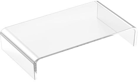 DIYEAH Rehausseur Écran Transparent Acrylique 30.50x20.30x7.50cm | Support Moniteur pour Ordinateur Portable, Bureau et Maison, Réduit Tension Cou et Dos