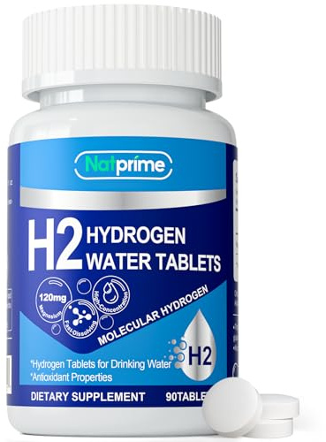 Natprime Hydrogen Water Tablets - H2 Molecular Hydrogen Tablets for Drinking Water with Magnesium, 12 PPM Mineral Supplements for Antioxidant, Mental Clarity, Cognitive, Recovery & Energy - 90 Counts