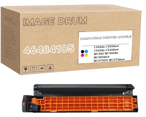 Tamburo Compatibile Per OKI 46484108 46484107 46484106 46484105 Tamburo Immagine, Grande Capacità Di Lavoro Per C532dn C542dn MC563 MC573DN, Alta Resa 30.000 Pagine Yellow