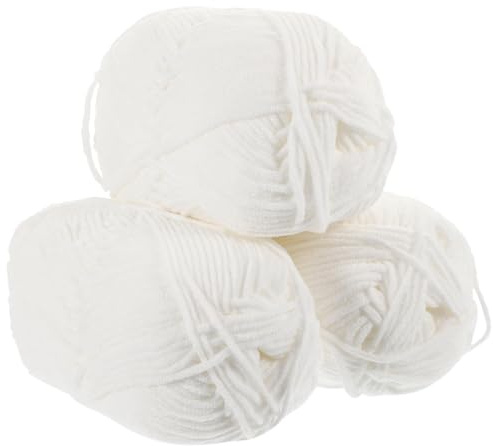 Healeved 3 Rolls 50G Cotton Yarn for Crocheting Knitting 3D Crochet Wool Yarn Bundle for DIY Amigurumi Hats Scarves Suitable for Blankets and Dishcloths