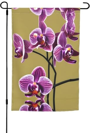 Magnifiques drapeaux de patio imprimés orchidées, 30,5 x 45,7 cm, adaptés pour balcon, terrasse et décoration de pot de fleurs.