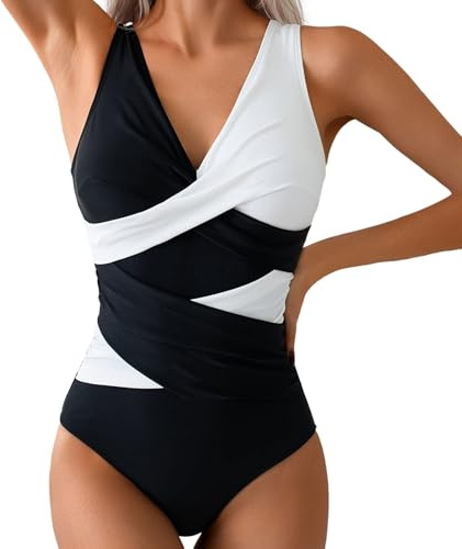 Costume Piscina Donna Costumi Bagno Interi Intero Modellante Imbottite Copricostume Curvy Sexy Elegante Pezzo Mare Coppe Grande