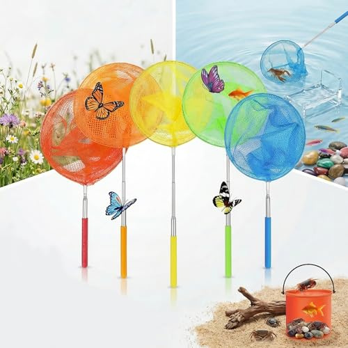 Telescopic Butterfly Nets,Extendable Fishing Net for Kids,37 to 86cm,6 Pack