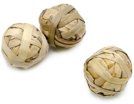 ULTECHNOVO Boule de Tissage pour Animaux, Lot de 8, Paille Tressée | Stimule la Curiosité, Usage Pratique et Sûr, pour Chat et Petit Animal, Format Léger