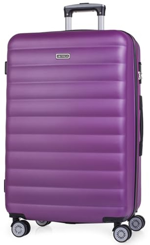 ITACA - Maletas Grandes De Viaje Rígidas Ligeras con 4 Doble Rueda 360° Maleta Grande 23 Kilos Alta Resistencia Extensible Maleta XL Duradera, Morado