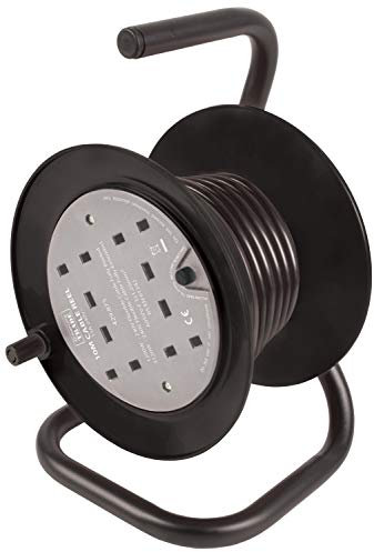 MERCURY Compact 4 Way Cable Reel | 10m, Black