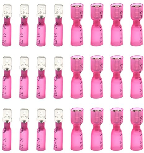 CEEYSEE 100Pcs Heat Shrink Female Male Spade Connectors Insulated Electrical Wire Crimp Connectors Terminal（RSH)